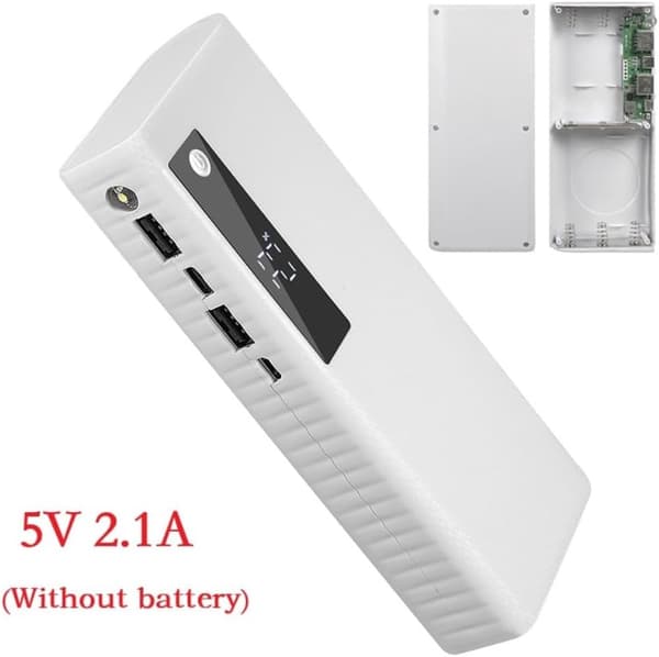Bankfodral USB-port 2 1A utgång som stöder 5 X ström med 5V platt för hållarmontering (vit)