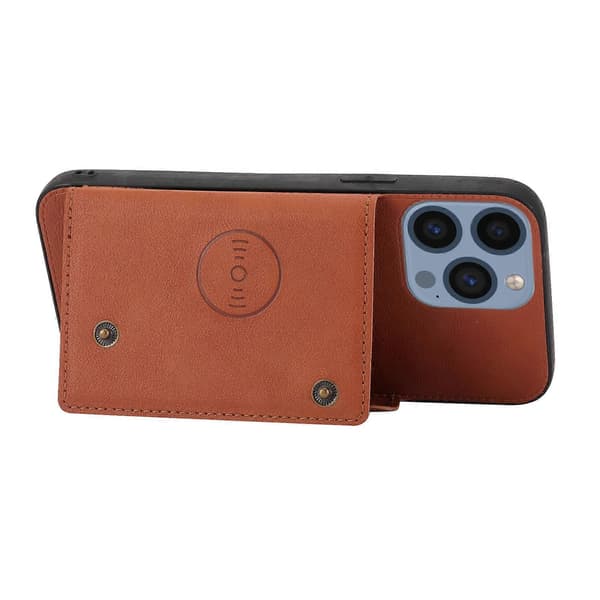 Til iPhone 14 Pro Max Dobbeltspænde Kortlomme PU+TPU Telefoncover