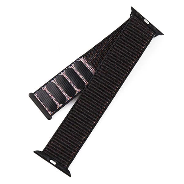Apple Watch 38/40/41 Nylonrem Sort Sportloop Velcrobånd