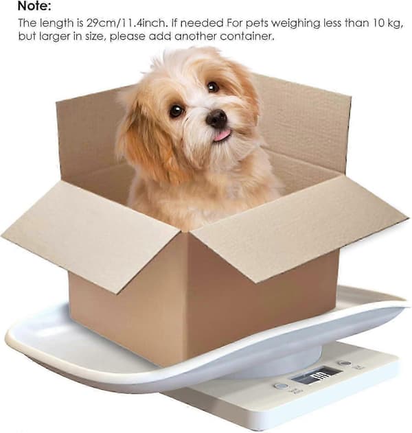Digital kæledyrsvægt til hunde og katte op til 10 kg, multifunktionel LCD-display digital kæledyrsvægt