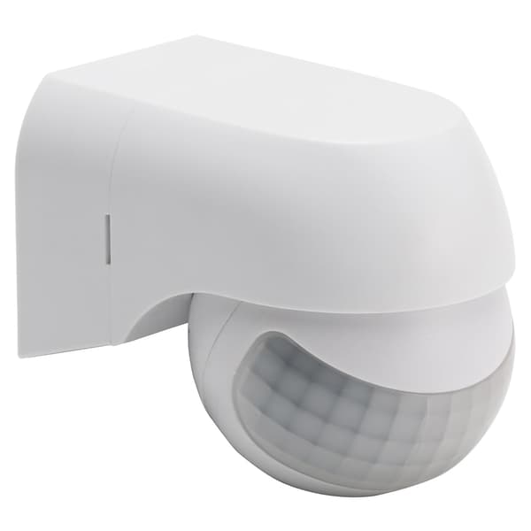 Indoor/Outdoor PIR Infrared Motion Sensor, IP44 Waterproof, Detection Range up to 12m at 180°, White