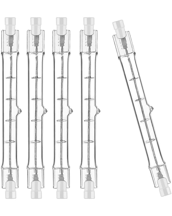 5-pack R7s halogen bulbs 78 mm 80 W 230 V, dimmable lamp for work lighting