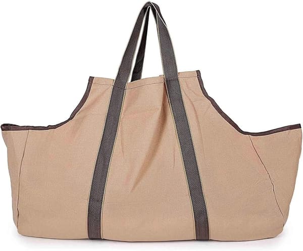 (Khaki) Vedbärare Vedkorgar Tunga Starka Canvas Vedväska B