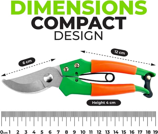 1 stk grøn havesaks 19 cm lige blad - Ergonomisk