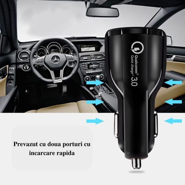 Biloplader Hurtigopladning 3.0 iOS/Android 35W Til Bil For Car