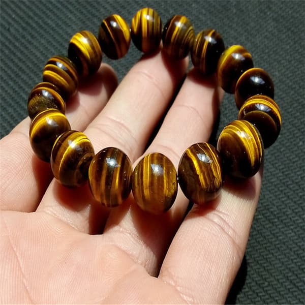 1 x 10 MM Naturlig Tigerøye Armbånd Elastisk Edelsten Armbånd