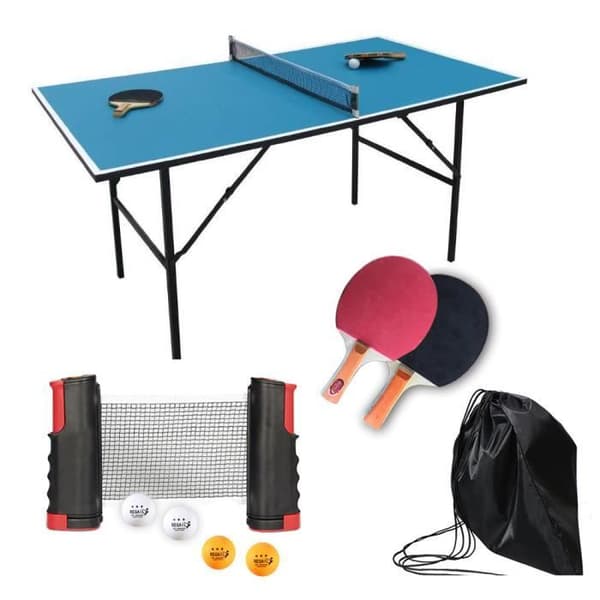 Pingisracketset - Märke - Modell - Infällbart bordtennisnät - 4 bollar - Röd
