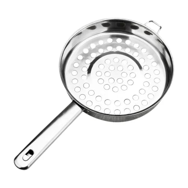 Large Hole Cold Shrimp Sieve Vegetable Fruit Colander Drying Basket Metal Single Handle