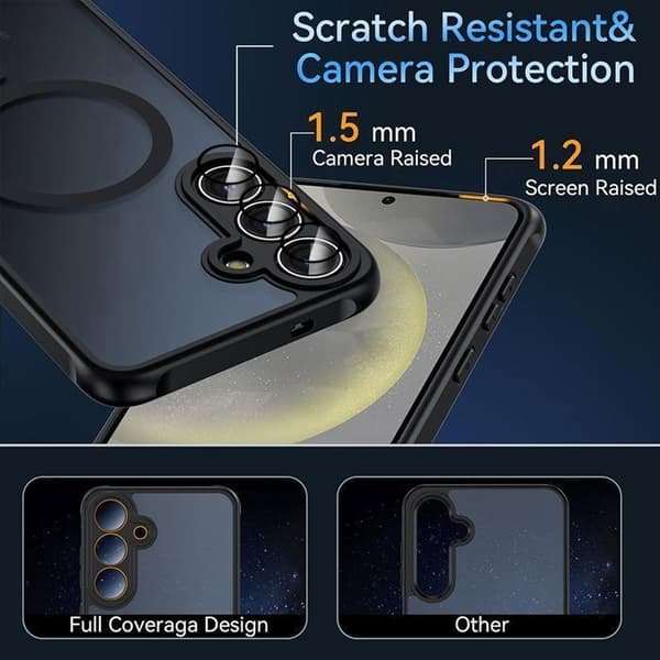 Booling Cover til Samsung Galaxy S25 FE med Magnetisk Ring & Linsebeskyttelse[JUN] Sort Svart