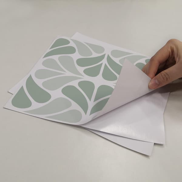 25-pack Tile Stickers, 20 cm, Sage Green, Self-Adhesive, for Kitchen or Bathroom Tiles
