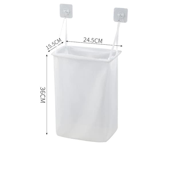 (pow yeah!) Wall-mounted laundry basket self-adhesive storage basket - White, 36*24.5*15.5cm, 2 pcs