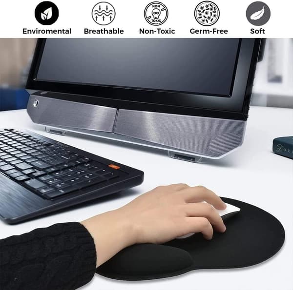 Ergonomisk musematte - Musematte med håndleddsstøtte, minneskum Wris