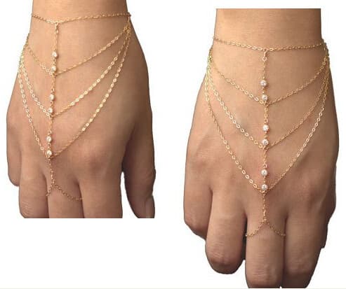 Pop Celebrity Kæde Kvast Krystal Armbånd Slave Fingerring Han