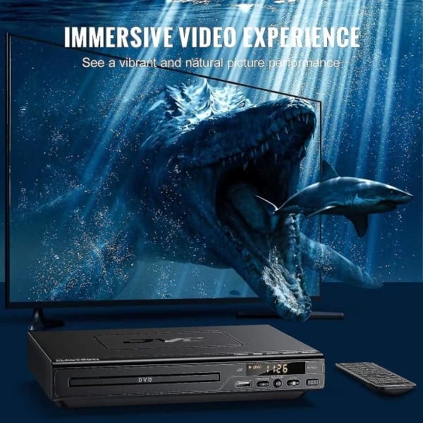 (pow yeah!) DVD Player for TV, Blu-ray DVD Player with Remote Control, HDMI Cable (includes cleaning cloth) Wigslar