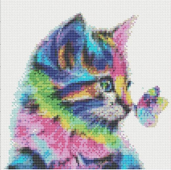 Fuld Diamant Maleri, Voksen Kat Nummer Maleri, 5D Diamant Broderi