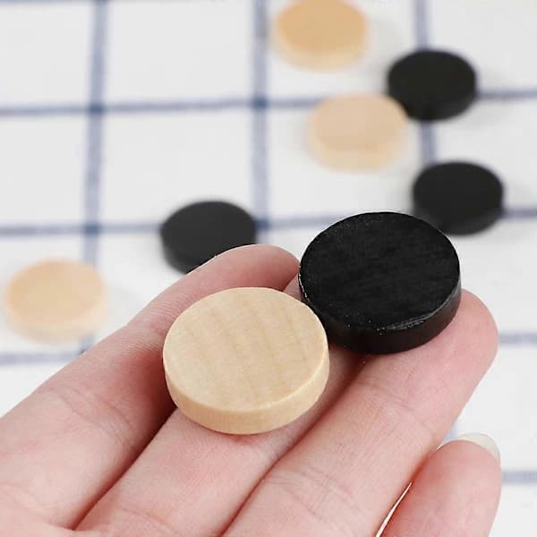 30 stk. Træ Dame Backgammon Skakbrikker til Dame & Skak 24mm