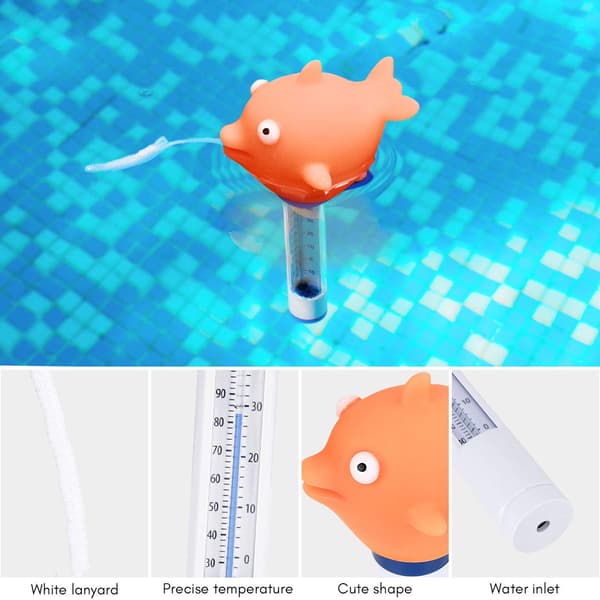 Flydende pooltermometer Vandtemperaturtermometer med reb