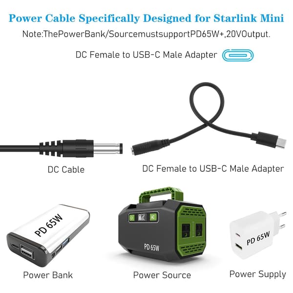 2 stk 6\" USB til DC strømkabel 3,5 x 1,35 mm hunn C-ledning plugg til USB-C hannforlengelse for 3,5 mm fordeler 5V strømlading