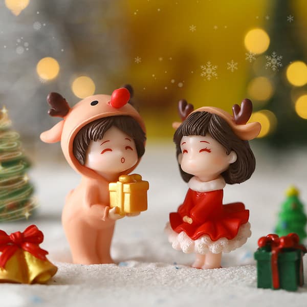 1Par e Mini Lovers Par Miniatyr Landskap DIY Ornament Ch B B