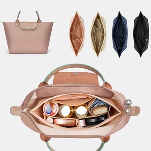 Felt Insert Bag 3 st 3 storlekar Felt Insert Bag Handbag Liner Bag Felt Fabric Cosmetic Bag Travel Portable Insert Wallet Organizer Bag Insert Organizer