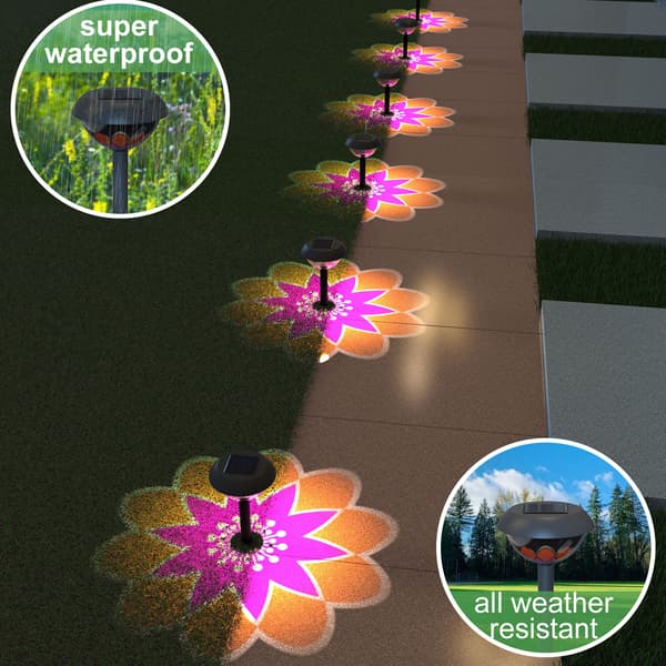 Udendørs havesolcellelamper (2-pak) — LED udendørs landskabsbelysning, dekorative solcellelamper Metalversion] Metal version]