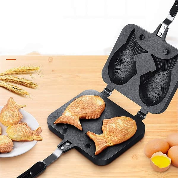 Kakaform Vaffelform Kakaform Brød Vaffelmaskine Aluminiumslegering Non-stick Vaffel Kaka Bageform Plade (Fisk)