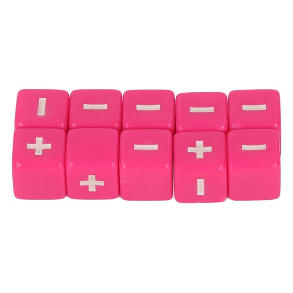 20 Plus Minus Terningesæt 16mm Matematik Undervisning Terninger til Småbørn Rosa