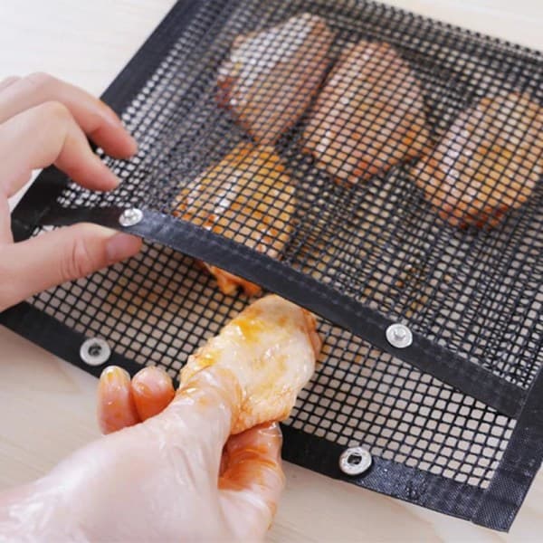 2-pak grillposer / netposer til grillning - forskellige størrelser sort