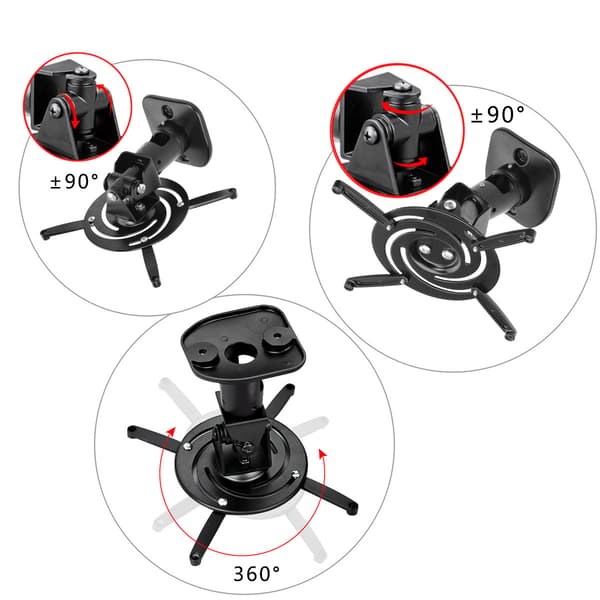 Universal ceiling mount for projector +-25° - 360° rotation - Up to 15 kg - 215 mm ceiling distance - White