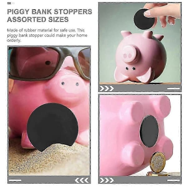 10 Pcs Piggy Bank Plugs, Rubber Stoppers, Round Plug Replacement