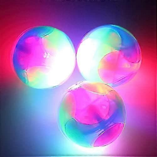 LED Lysende Hundeleker, Blinkende Elastisk Ball, Selvlysende Elastiske Baller, Fargerik LED Molarball for Kjæledyr, Interaktive Leker