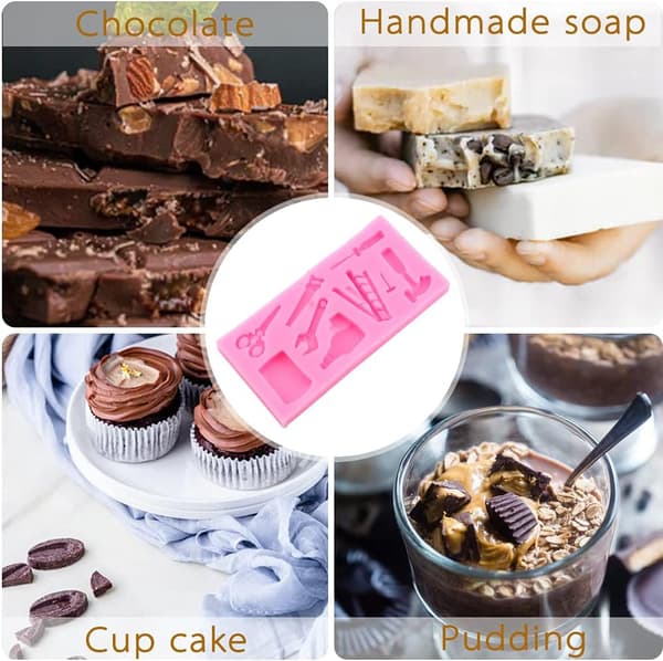 Silikoneform til fondant, lille form til fondant til kager, DIY bageform, skruenøgleform til kagedekoration