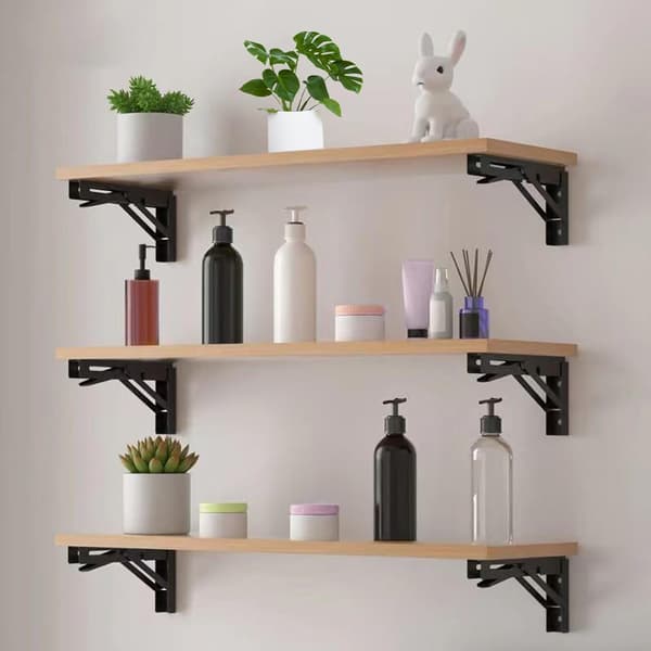 400 mm Folding Shelf Bracket, 2-Piece Foldable Shelf Support, Heavy Duty Wall Mounted Folding Brackets, Space Saving