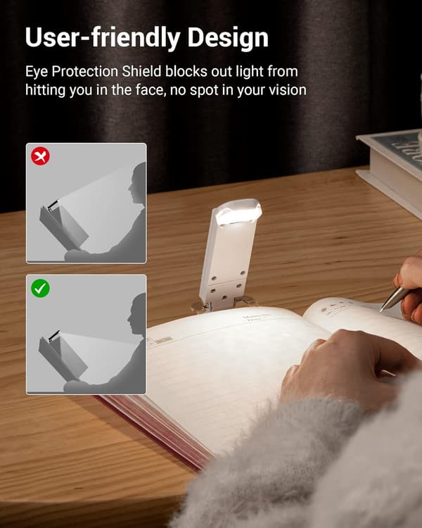 USB Rechargeable Clip-On LED Reading Light with Adjustable Brightness