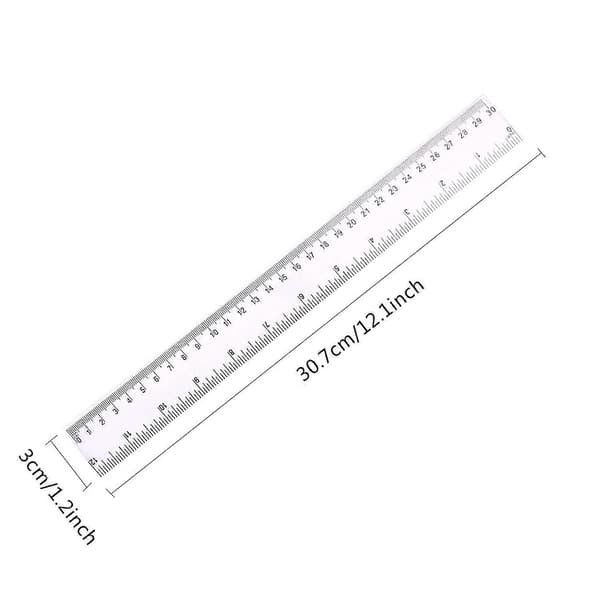 4-pack 30 cm linjal, multipack, genomskinlig linjal, mätverktyg [JUN]