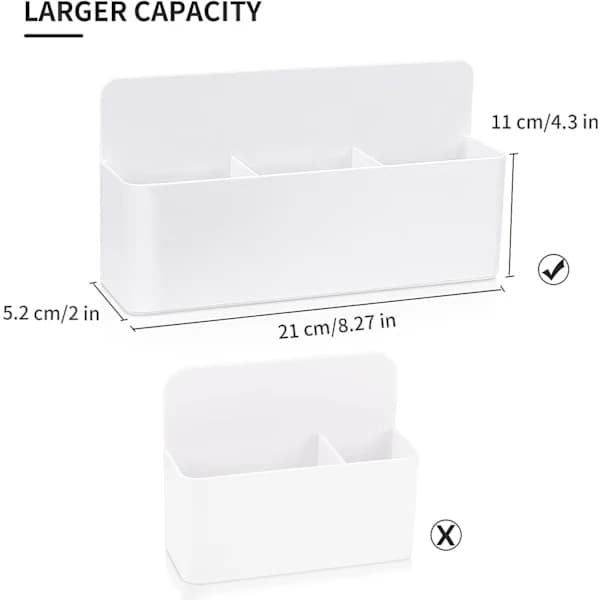 (pow yeah!) Magnetic Pen Holder, 3 Compartment Whiteboard Pen Holder - Wall Mounted Pen Holder