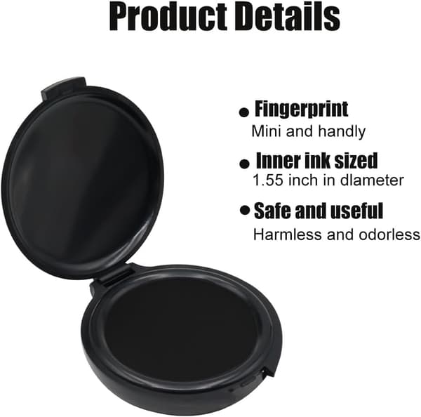 Fingerprint Ink Pad Kit for Clear ID Verification Prints, Portable Plastic Case for Documents and Contracts, Black and Blue Black and blue