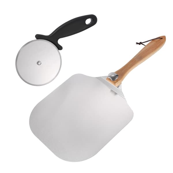 Pizzaspade med sammenleggbart trehåndtak, pizzaspade - høykvalitets aluminium pizza P