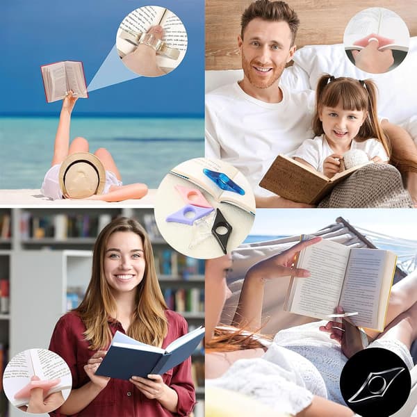 5 Resin Thumb Page Holders, Reading Aids, Soft and Comfortable for Long-Term Thumb Use for Book Lovers, Readers, Teachers, and Students