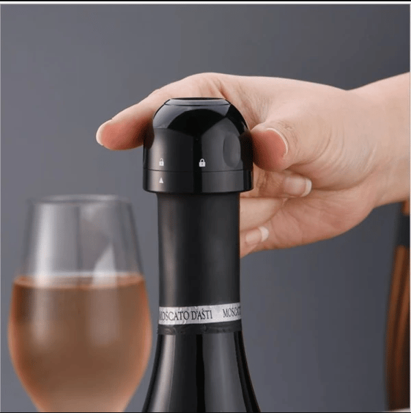 Champagne-/vinpropper - Vakuumforseglet - Sorte propper, låsende vinpropper