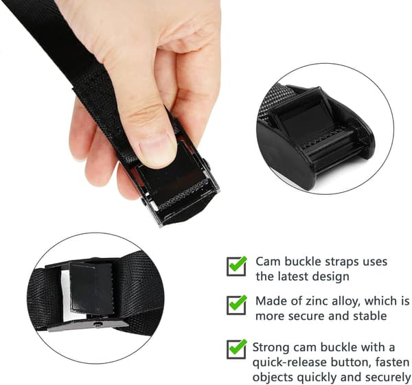 4-pakning med stropper, 2,5 cm * 4 m, kraftige stropper med
