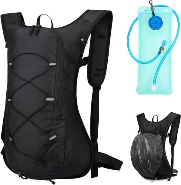 2L Hydration Backpack, Lightweight Hydration Pack for Hiking/Cycling/Running - High-Flow Water Bladder + Bite Valve - Backpack