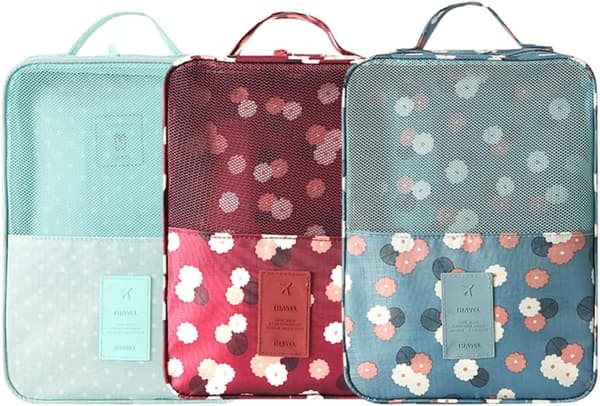 Polyester Organizer Rejse Skotaske, To Lag til Sko