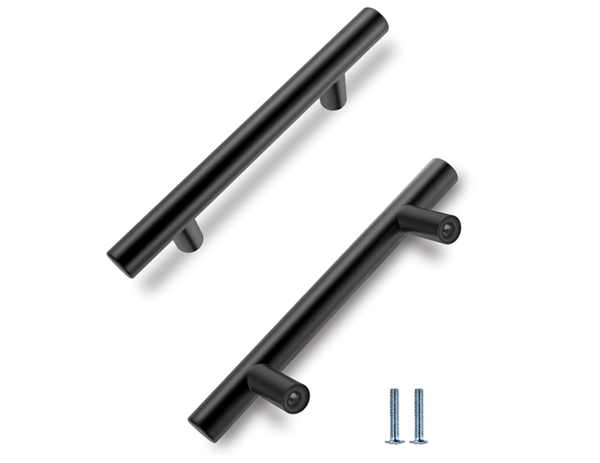 10-pak | 7,62 cm (3 tommer) center til center mat sorte skabsgreb Kitch