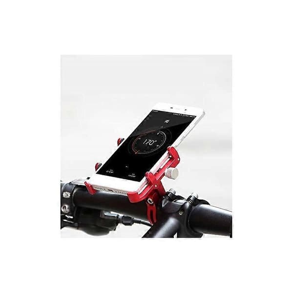 Telefon- og motorstativ, 360 drejelig aluminiumsbatteriholder til 3,5 til 6,2 tommer (sort)