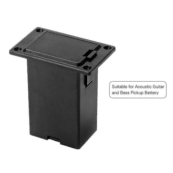 9V Batteriholder Rum til Akustisk Guitar Bas Pickup Sort