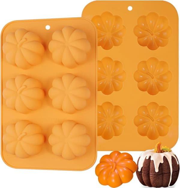 Gresskar Kakeform 3D Gresskar Kakeform for Baking Dessert Mousse Formbrett til Halloween Thanksgiving (2 Deler)