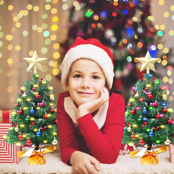 1 pc Miniature Artificial Christmas Tree in Warm Colors, Miniature Christmas Tree
