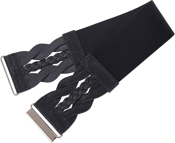 Dam elastiskt vintagebälte stretchigt retro brett midjebälte