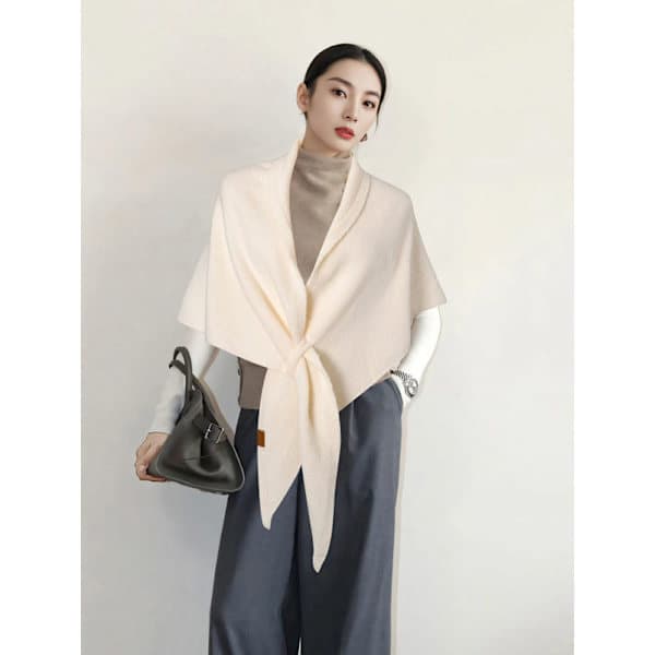 Damhalsduk Pashmina & Triangulär Sjal – Varm Lång Sjal för Fest & Vinterbruk Off-White Off-White Off-White